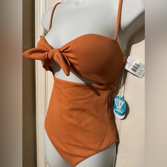 WET Designer Swimwear One Piece Terracota Sexy Cutout Swimsuit  Size Small NWT - Picture 10 of 10